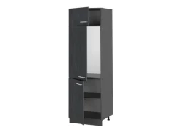Vicco Kühlumbauschrank R-Line Hochschrank für die Küche Schwarz Beton/Anthrazit 60 cm< Kühlschränke|Küchenschränke