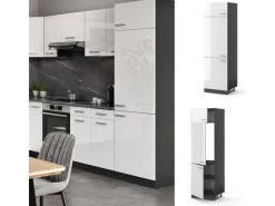 Vicco Kühlumbauschrank R-Line Hochschrank für die Küche Hochglanz/Anthrazit 60 cm< Pantryküchen|Kühlschränke