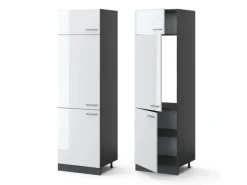 Vicco Kühlumbauschrank R-Line Hochschrank für die Küche Hochglanz/Anthrazit 60 cm< Pantryküchen|Kühlschränke