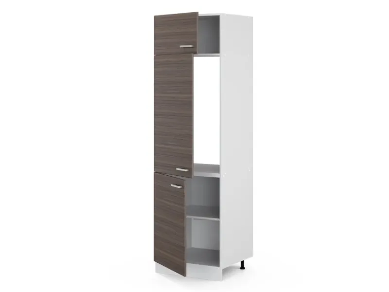 Vicco Kühlumbauschrank R-Line Hochschrank für die Küche Grau/Weiß 60 cm< Kühlschränke