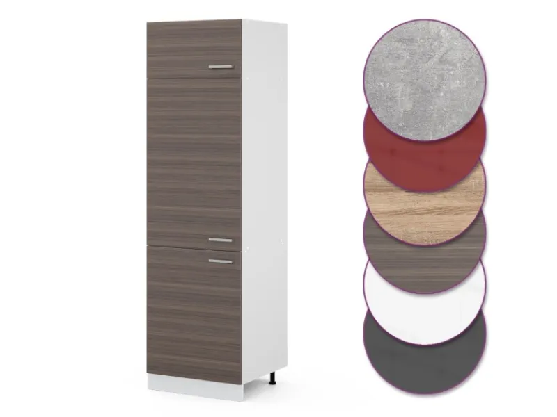 Vicco Kühlumbauschrank R-Line Hochschrank für die Küche Grau/Weiß 60 cm< Kühlschränke