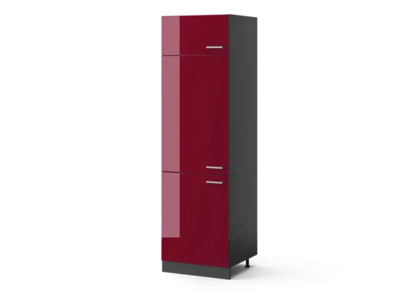 Vicco Kühlumbauschrank R-Line Hochschrank für die Küche Bordeaux Hochglanz/Anthrazit 60 cm< Kühlschränke|Küchenschränke