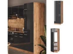Vicco Kühlumbauschrank R-Line Hochglanz/Goldkraft Eiche 60 cm< Kühlschränke