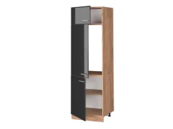 Vicco Kühlumbauschrank R-Line Hochglanz/Goldkraft Eiche 60 cm< Kühlschränke
