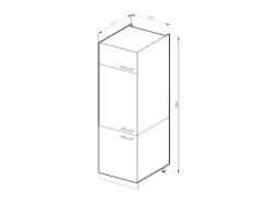 Vicco Kühlumbauschrank R-Line Hochschrank für die Küche Weiß Landhaus/Anthrazit 60 cm< Kühlschränke