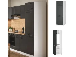 Kühlschränke<Vicco Kühlumbauschrank R-Line Hochschrank für die Küche Anthrazit Landhaus/Weiß 60 cm