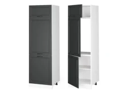 Kühlschränke<Vicco Kühlumbauschrank R-Line Hochschrank für die Küche Anthrazit Landhaus/Weiß 60 cm