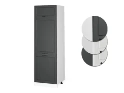 Kühlschränke<Vicco Kühlumbauschrank R-Line Hochschrank für die Küche Anthrazit Landhaus/Weiß 60 cm