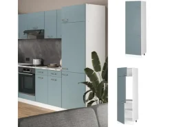 Küchenschränke<Vicco Kühlumbauschrank R-Line Hochschrank für die Küche Blau-Grau/Weiß 60 cm