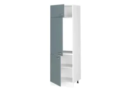 Küchenschränke<Vicco Kühlumbauschrank R-Line Hochschrank für die Küche Blau-Grau/Weiß 60 cm