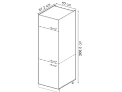 Sale Vicco Kühlumbauschrank R-Line Hochschrank für die Küche Blau-Grau/Anthrazit 60 cm Blaugrau