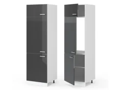 Online Vicco Kühlumbauschrank R-Line Hochschrank für die Küche Hochglanz/Weiß 60 cm Anthrazit