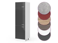 Online Vicco Kühlumbauschrank R-Line Hochschrank für die Küche Hochglanz/Weiß 60 cm Anthrazit