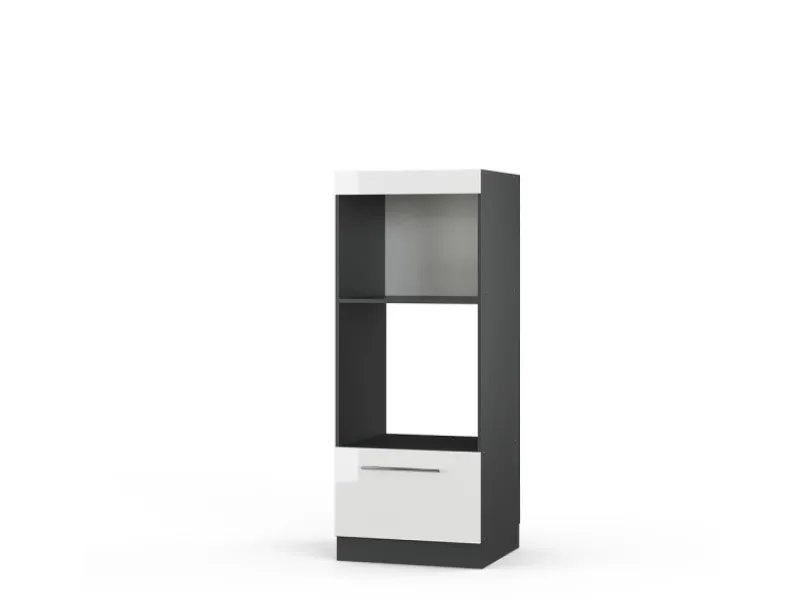 Küchenregale|Küchenschränke<Vicco Mikrowellenschrank Fame-Line Hochglanz/Anthrazit 60 cm Offen