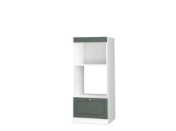 Vicco Mikrowellenschrank Fame-Line Grün-Gold Landhaus/Weiß 60 cm Offen< Küchenregale