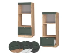 Vicco Mikrowellenschrank Fame-Line Grün-Gold Landhaus/Goldkraft Eiche 60 cm Offen< Kücheninseln|Küchenregale