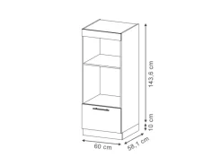 Sale Vicco Mikrowellenschrank Fame-Line Hochglanz/Goldkraft Eiche 60 cm Offen Dunkelblau
