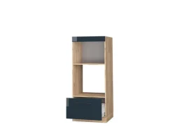 Sale Vicco Mikrowellenschrank Fame-Line Hochglanz/Goldkraft Eiche 60 cm Offen Dunkelblau