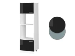Vicco Mikrowellenschrank R-Line Küchenregal für die Mikrowelle Schwarz Hochglanz/Weiß 60 cm< Küchenregale