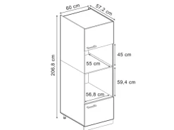 Clearance Vicco Mikrowellenschrank R-Line Küchenregal für die Mikrowelle Schwarz Beton/Anthrazit 60 cm Beton Anthrazit