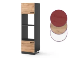 Discount Vicco Mikrowellenschrank R-Line Küchenregal für die Mikrowelle Goldkraft /Anthrazit 60 cm Eiche