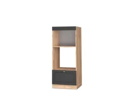 Clearance Vicco Mikrowellenschrank Fame-Line -Gold/Goldkraft Eiche 60 cm Offen Anthrazit