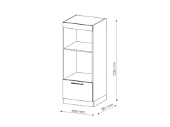 Clearance Vicco Mikrowellenschrank Fame-Line -Gold/Goldkraft Eiche 60 cm Offen Anthrazit