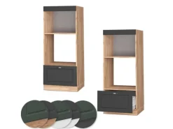 Clearance Vicco Mikrowellenschrank Fame-Line -Gold/Goldkraft Eiche 60 cm Offen Anthrazit