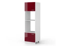 Küchenregale<Vicco Mikrowellenschrank R-Line Küchenregal für die Mikrowelle Bordeaux Hochglanz/Weiß 60 cm