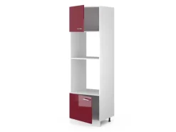 Küchenregale<Vicco Mikrowellenschrank R-Line Küchenregal für die Mikrowelle Bordeaux Hochglanz/Weiß 60 cm