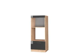 Sale Vicco Mikrowellenschrank Fame-Line Hochglanz/Goldkraft Eiche 60 cm Offen Anthrazit