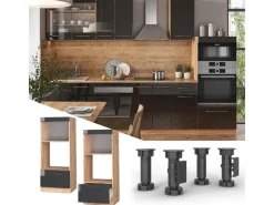 Sale Vicco Mikrowellenschrank Fame-Line Hochglanz/Goldkraft Eiche 60 cm Offen Anthrazit