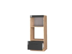 Sale Vicco Mikrowellenschrank Fame-Line Hochglanz/Goldkraft Eiche 60 cm Offen Anthrazit