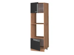 Best Vicco Mikrowellenschrank R-Line Hochglanz/Goldkraft Eiche 60 cm Anthrazit