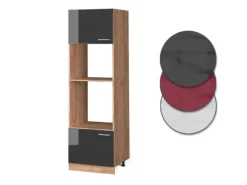 Best Vicco Mikrowellenschrank R-Line Hochglanz/Goldkraft Eiche 60 cm Anthrazit