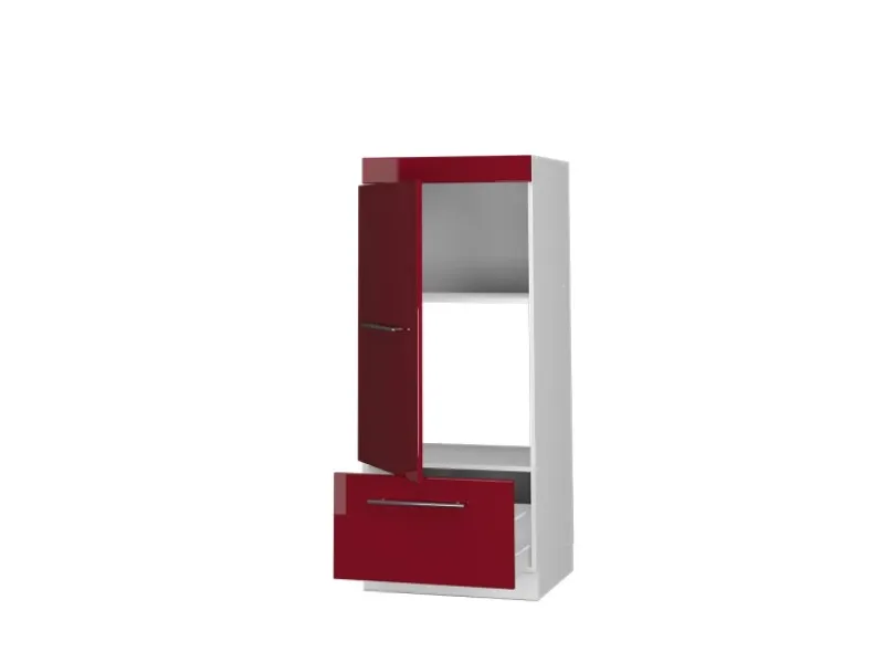 Outlet Vicco Mikrowellenschrank Fame-Line Küchenregal für die Mikrowelle Bordeaux Hochglanz/Weiß 60 cm Bordeaux-Glanz