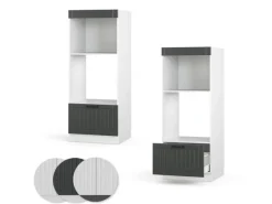 Vicco Mikrowellenschrank Fame-Line Küchenregal für die Mikrowelle Anthrazit/Weiß 60 cm Offen< Küchenregale
