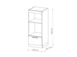 Vicco Mikrowellenschrank Fame-Line Bordeaux Hochglanz/Goldkraft Eiche 60 cm Offen Bordeaux-Glanz