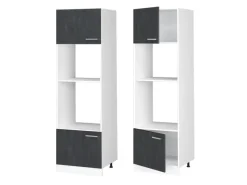Vicco Mikrowellenschrank R-Line Küchenregal für die Mikrowelle Schwarz Beton/Weiß< Küchenregale|Gefrierschränke