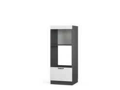 Best Vicco Mikrowellenschrank Fame-Line Landhaus/Anthrazit 60 cm Offen Weiß