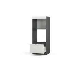 Best Vicco Mikrowellenschrank Fame-Line Landhaus/Anthrazit 60 cm Offen Weiß