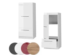 Outlet Vicco Mikrowellenschrank Fame-Line Küchenregal für die Mikrowelle Hochglanz/ 60 cm Weiß