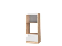 Vicco Mikrowellenschrank Fame-Line Hochglanz/Goldkraft Eiche 60 cm Offen< Einbauküchen