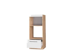 Vicco Mikrowellenschrank Fame-Line Hochglanz/Goldkraft Eiche 60 cm Offen< Einbauküchen