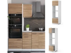 Vicco Mikrowellenschrank R-Line Küchenregal für die Mikrowelle Sonoma/Weiß 60 cm< Küchenregale