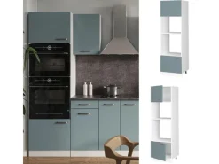 Küchenregale|Küchenschränke<Vicco Mikrowellenschrank R-Line Küchenregal für die Mikrowelle Blau-Grau/Weiß 60 cm
