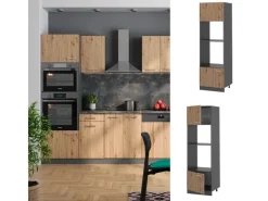 Vicco Mikrowellenschrank R-Line Küchenregal für die Mikrowelle Artisan-Eiche/Anthrazit 60 cm< Küchenregale