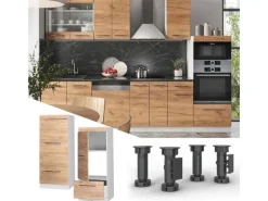 Vicco Mikrowellenschrank Fame-Line Küchenregal für die Mikrowelle Goldkraft /Weiß 60 cm< Küchenregale