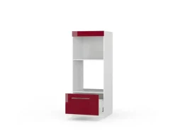 Vicco Mikrowellenschrank Fame-Line Bordeaux Hochglanz/Weiß 60 cm Offen< Küchenregale|Küchenschränke