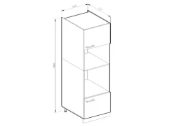 Küchenregale<Vicco Mikrowellenschrank R-Line Küchenregal für die Mikrowelle Grau/Weiß 60 cm